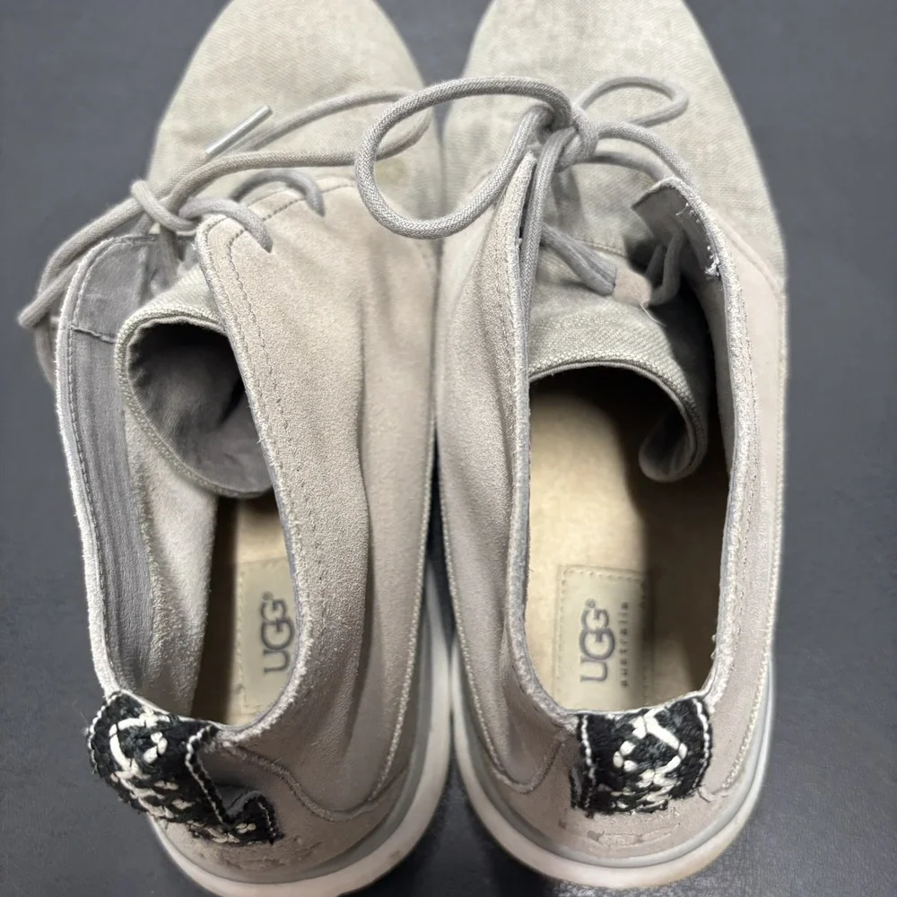 UGG Australia Freamon‎ Men's Chukka Boots in Grey Suede and Canvas Size 14 Laces